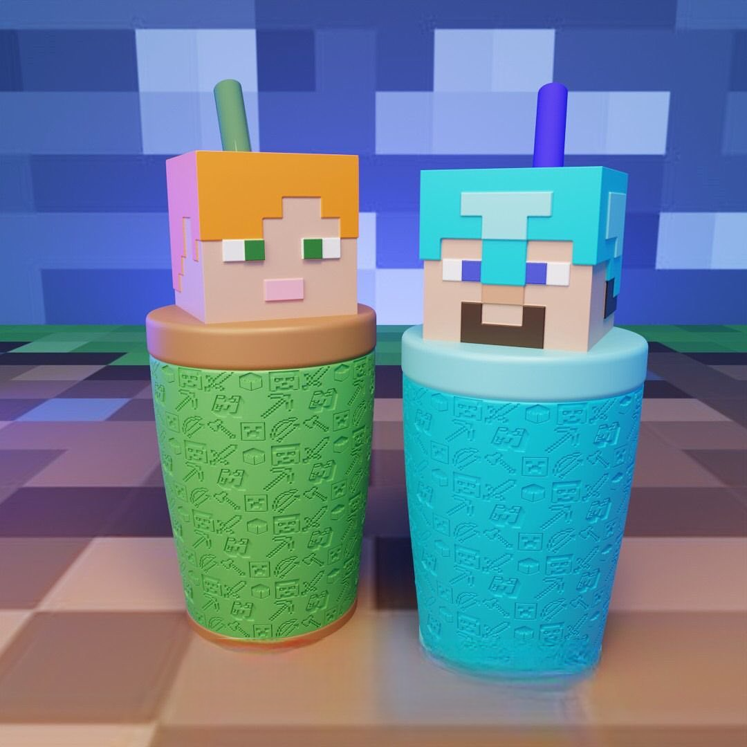 VASOS MINECRAFT 300ML Impreso en 3D