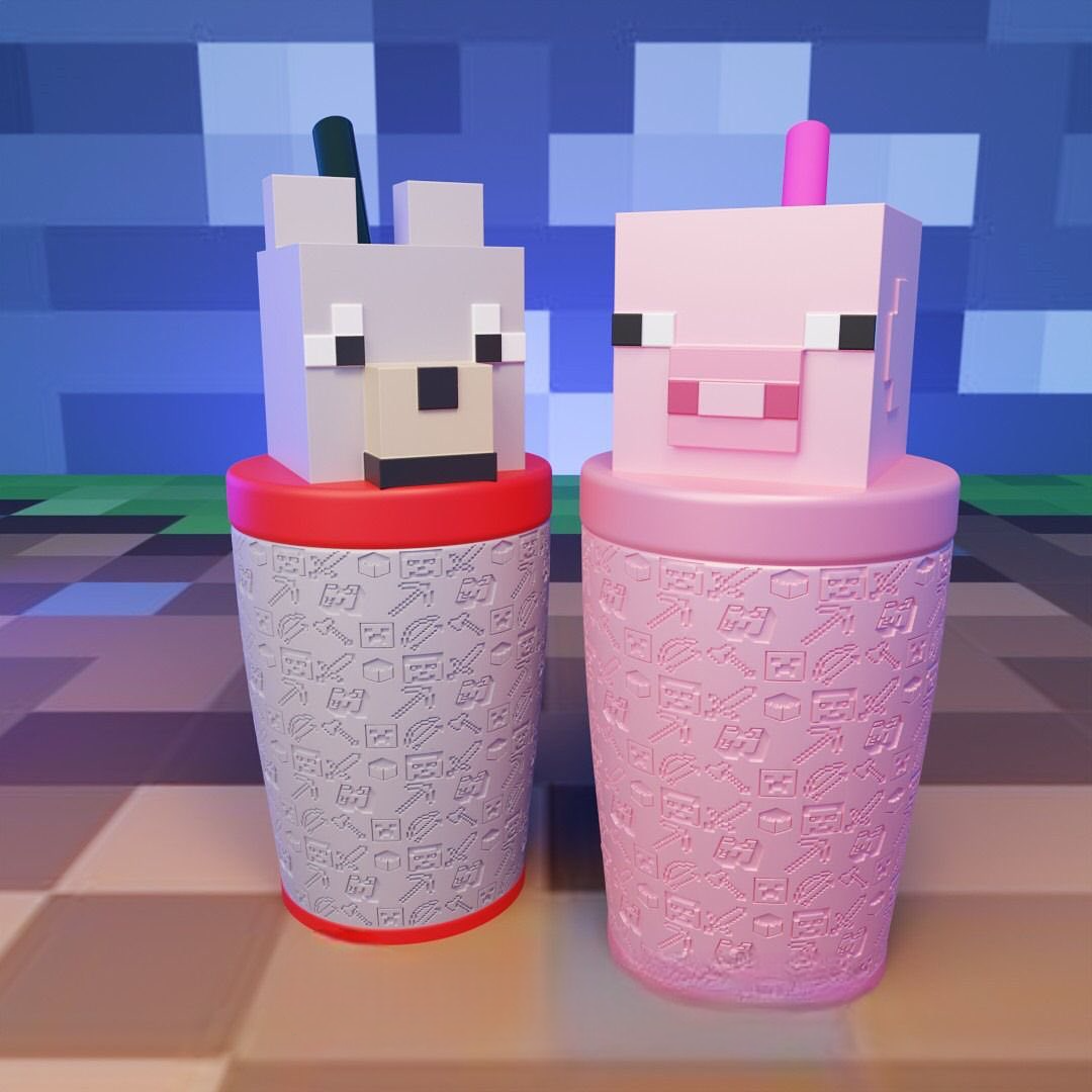 VASOS MINECRAFT 300ML Impreso en 3D